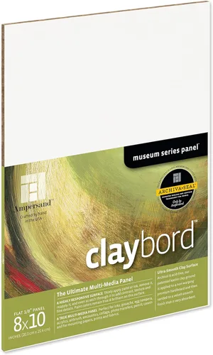 Miniatura 65 de Ampersand Art Supply Panel de pintura de madera: Serie Museo Claybord, 10 "x 10", 2" Perfil con acunado Perfil con cuna de 2
