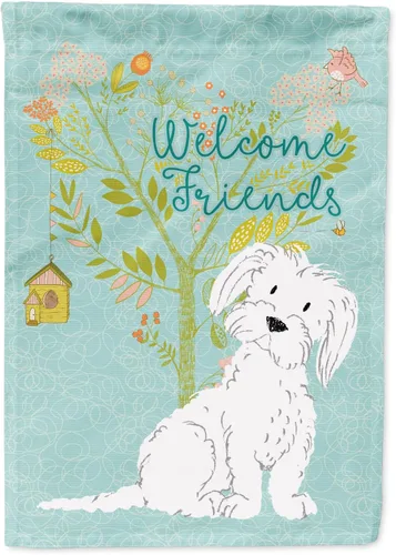 Miniatura 74 de Caroline's Treasures BB7594GF Bandera de jardín de Husky siberiano con texto en inglés "Welcome Friends" - Bandera decorativa para patio exterior