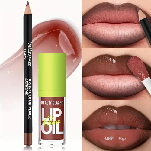 Miniatura 2 de Juego de 2 unidades de brillo de labios y delineador de labios, efecto enriquecedor de labios para labios con volumen, labios de aspecto más