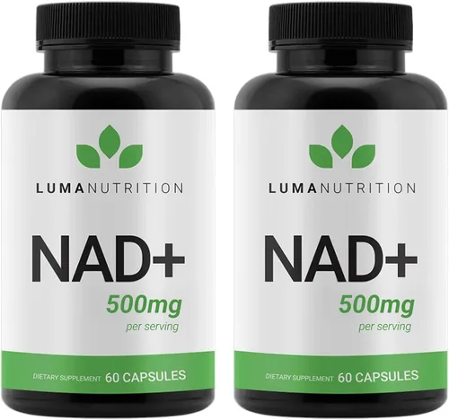 Miniatura 10 de Luma Nutrition Suplemento NAD+ de 500 mg por porción (250 mg por cápsula) – Envejecimiento más energía, metabolismo y apoyo celular – Suplementos