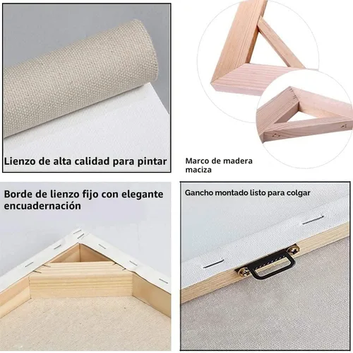 Miniatura 6 de GUBIYU Decoración de pared familiar para el hogar, juego de 3 impresiones inspiradoras en lienzo enmarcadas en blanco y negro, pinturas artísticas