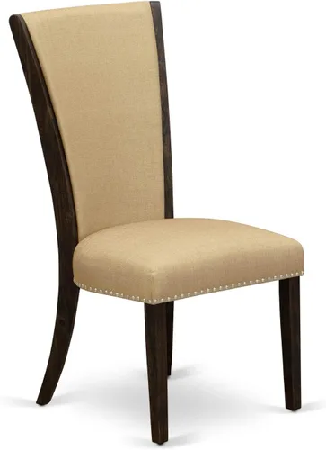 Miniatura 10 de East West Furniture I2VE5-703 - Juego de mesa y sillas de cocina de 5 piezas, incluye una mesa de comedor redonda con pedestal y 4 sillas de comedor
