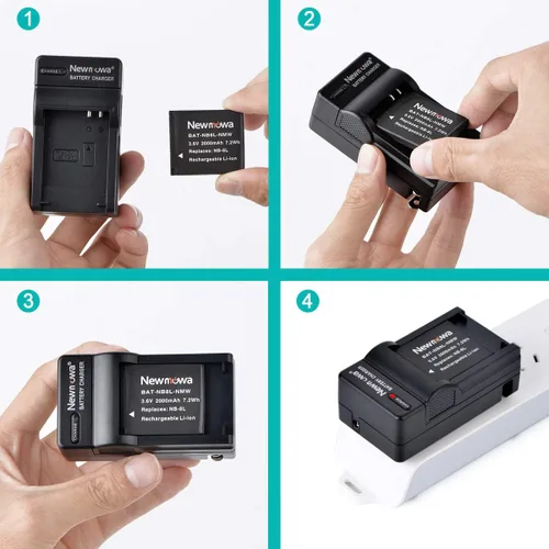 Miniatura 6 de Newmowa Batería de repuesto NB-8L (paquete de 2) y kit de cargador para NB-8L, CB-2LA y PowerShot A2200, A3000 es, A3100 es, A3200 es, A3300 es
