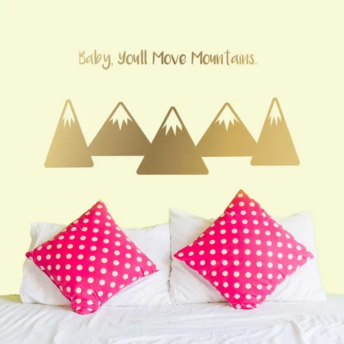 Miniatura 3 de Set de adhesivos de pared para bebé Chromantics You'll Move Mountains – Mountains & Dr. Seuss con cita de pared