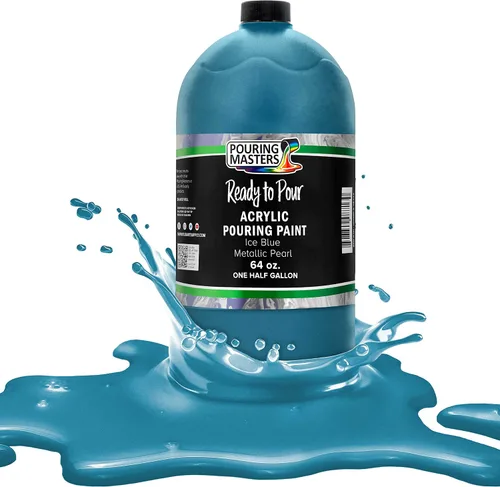 Miniatura 22 de Pouring Masters Royal Blue Metallic Pearl - Pintura acrílica para verter lista para verter – Pintura acrílica líquida premezclada de 32 onzas