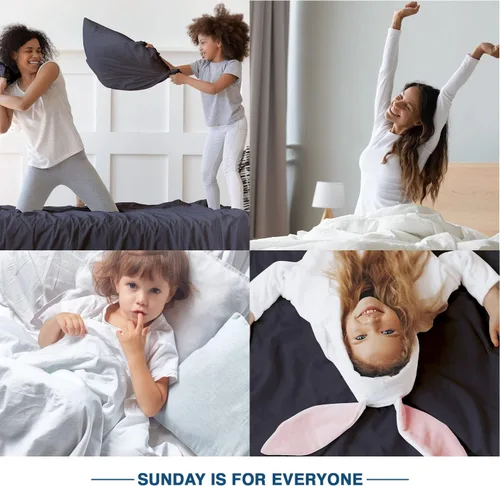 Miniatura 7 de Sunday Home Sábana bajera ajustable 100 % de percal de algodón puro, tamaño individual XL, para dormitorios universitarios, sábana bajera ajustable
