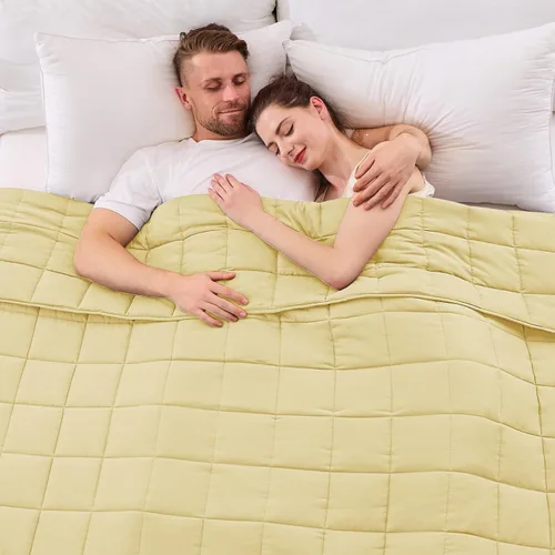 Miniatura 78 de yescool - Manta con peso, 7 libras, fresca, transpirable, con cuentas de cristal prémium, lavable a máquina, para dormir, 60-90 libras, 41 x 60 Gris