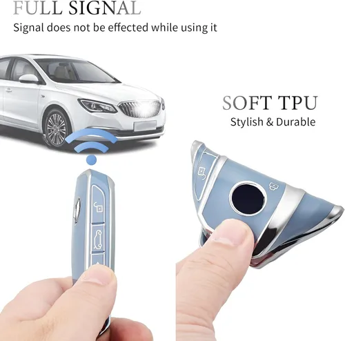 Miniatura 4 de OFFCURVE Funda para llavero con llavero para BMW, compatible con BMW I7 M Sport 2023 X7 i7 xi X1 IX M5 7 Series 735Li 740 4 botones Smart Key Fob