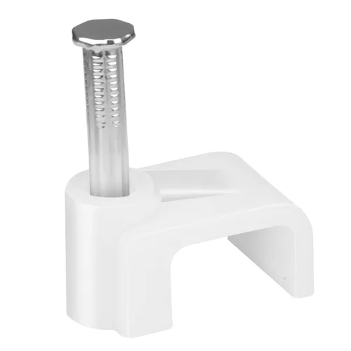 Miniatura 16 de LeMotech 200 clips de cable de 5/6/8/0.394 in, abrazaderas coaxiales de uñas para gestión de cables RG6 RG59 CAT5 CAT6 RJ45 abrazaderas coaxiales