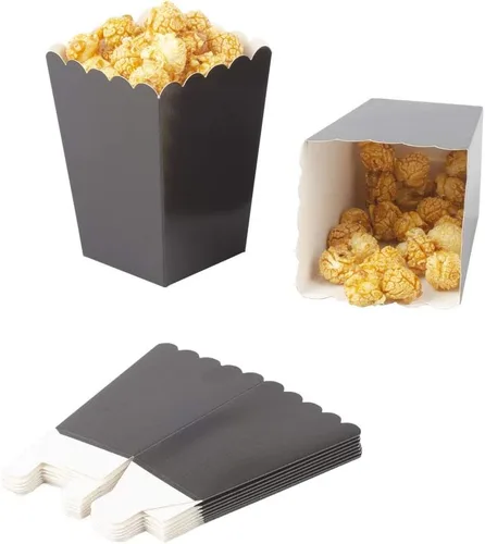 Miniatura 3 de Mini cajas de palomitas de maíz negras, paquete de 36 soportes desechables de papel para palomitas de maíz, recipientes para cumpleaños, bodas, Azul