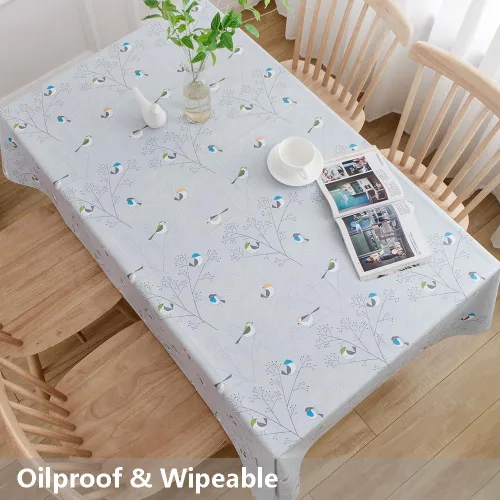 Miniatura 5 de TruDelve Mantel de Vinilo Resistente Mantel de Mesa de Plástico para Mesas Cuadradas Impermeable Hule Manteles para Mesa Cubierta de Mesa
