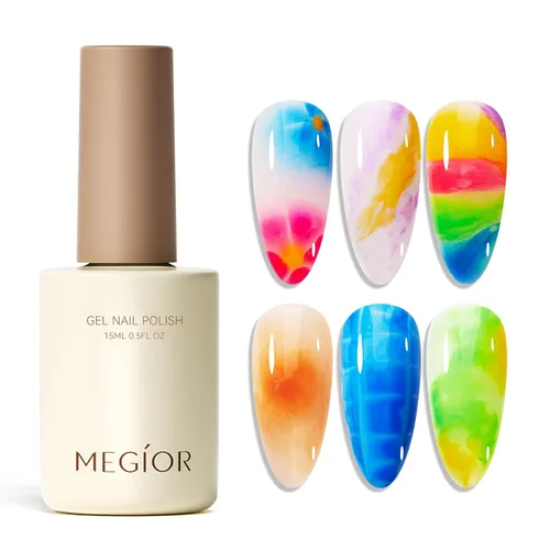 Miniatura 39 de MEGIOR Esmalte de uñas de gel blanco de 0.5 fl oz, color blanco antiguo, secado con luz UV, esmalte de gel francés, arte de uñas, salón de manicura