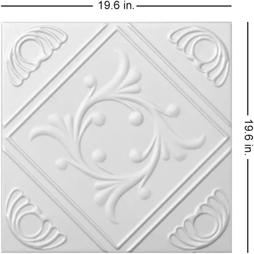 Miniatura 2 de À LA MAISON CEILINGS R02 Diamond Wreath - Azulejo de techo de espuma (21.6 pies cuadrados/caja), paquete de 8, color blanco liso