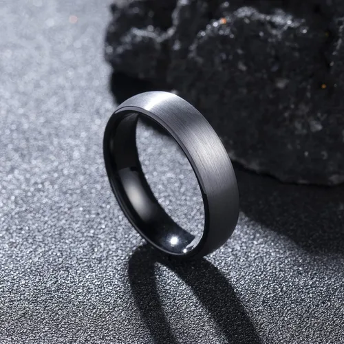 Miniatura 3 de King Will Anillo de carburo de tungsteno para hombre, acabado mate, 0.079pulgadas, 0.157pulgadas, 0.236pulgadas, 0.315pulgadas, color negro Anillo