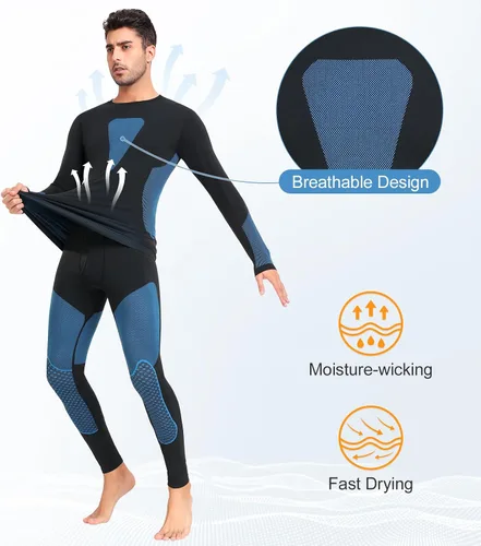 Miniatura 4 de SIMIYA Conjunto de ropa interior térmica para hombre, ropa interior larga para hombre, ropa interior larga para hombre, parte inferior superior