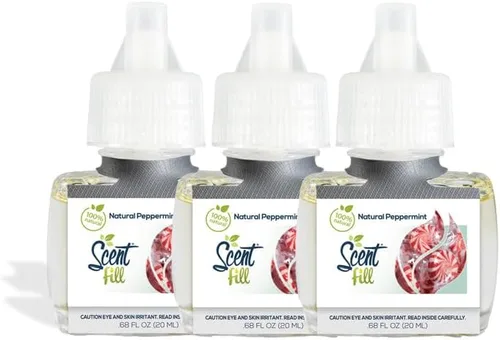 Miniatura 20 de Scent Fill Ambientador 100% natural de cereza y almendra con enchufe, recambios de aceite perfumado, 3 recambios