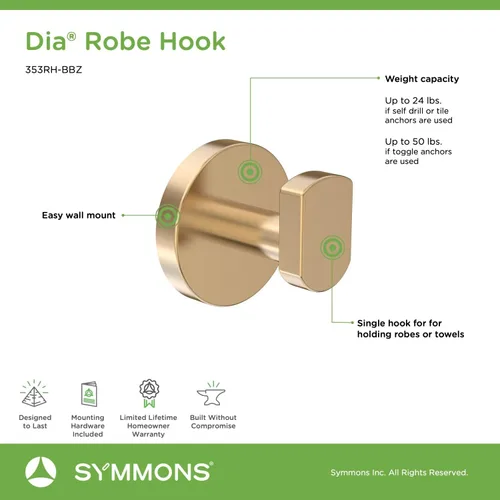 Miniatura 13 de Symmons 35AC4BUNDLEBBZ - Herrajes para baño, 4 piezas, bronce cepillado
