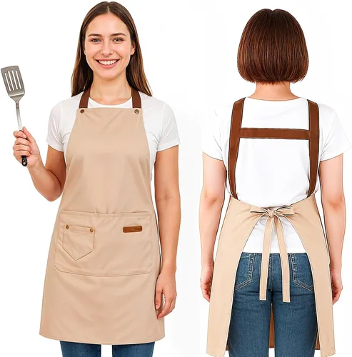 KALIONE Delantales artísticos para mujeres y hombres, delantal de pintura con bolsillos grandes, delantales con correas traseras en H para artistas,