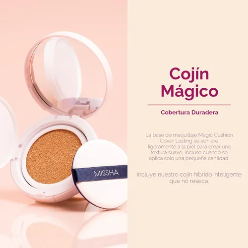 Miniatura 2 de MISSHA Almohadilla mágica base No.23 Beige natural para piel clara con tono neutro - Cobertura perfecta, acabado brillante, fácil aplicación