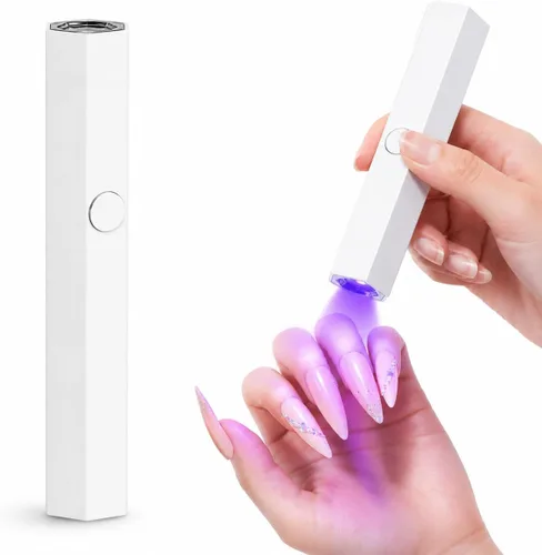 Memovan Lámpara LED de mano para uñas de gel, luz UV para uñas, pequeña luz de secado de uñas, mini lámpara LED UV, secador de uñas portátil USB