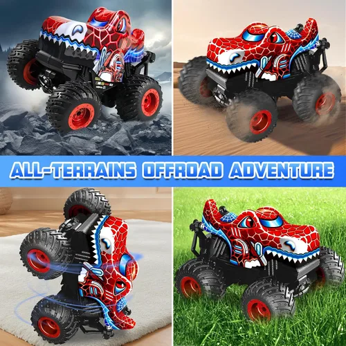 Miniatura 5 de Camión Monstruo a Control Remoto, 2.4Ghz Spider Rc Juguetes de Camión Monstruo Autos Recargables para Niños con Música, Efecto de Iluminación