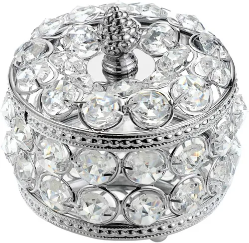 Miniatura 8 de Hipiwe Joyero con espejo de cristal, caja organizadora de joyas, decoración del hogar, anillos, aretes, collar, soporte de almacenamiento, caja