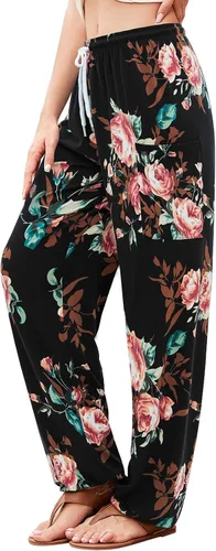 Miniatura 16 de QIANXIZHAN - Pantalones harem para mujer, pantalones palazzo hippie, joggers bohemios con bolsillos, ropa de yoga
