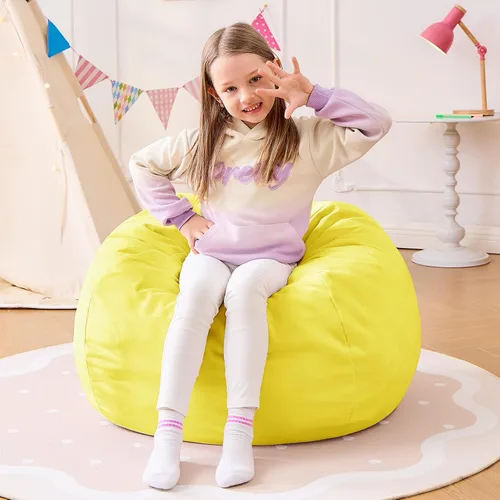 Miniatura 28 de Sillón tipo puf ILPEOD para adultos - Silla tipo puf de espuma viscoelástica - Sofá para niños/adolescentes con funda de microfibra suave - Sofá
