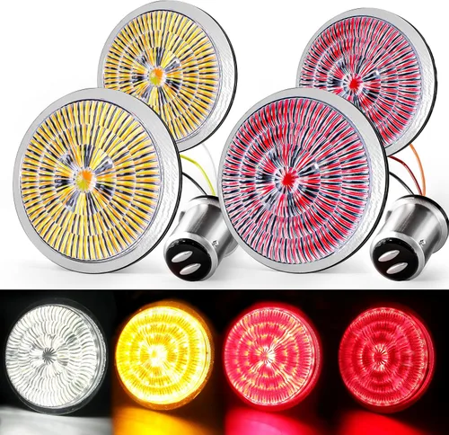 Miniatura 7 de Kit de luces direccionales LED traseras 1157 delanteras 1156 de 2 pulgadas compatible con Dyna Sportster Softail Road Street Glide Road King Cruiser