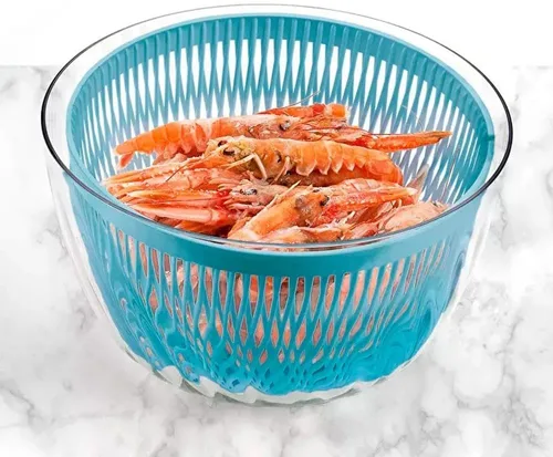 Miniatura 3 de Guzzini Twist & Dry Ensalada Spinner, Azul 170900134