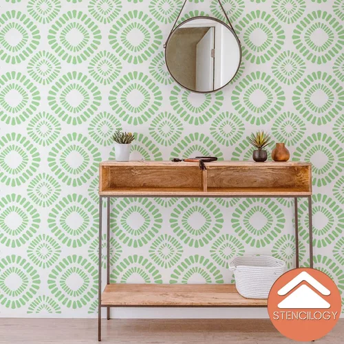 Miniatura 7 de STENCILOGY® / Asi - Plantilla de pared XL de 24 x 38 pulgadas, patrón de plantilla de pared floral grande, plantillas de pared grandes para pintar
