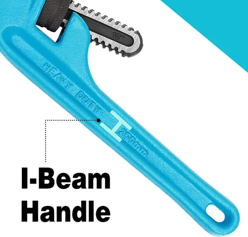 Miniatura 5 de DURATECH Llave de tubo de 10 pulgadas con compensación, llave de tubo de extremo de servicio pesado, mango de hierro fundido, llave de fontanería