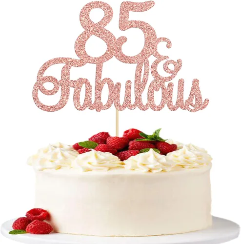 Miniatura 24 de Gyufise 1 decoración de pastel de 10 y fabulosa decoración de pastel de oro rosa con purpurina de diez y fabulosos adornos para tartas de feliz 10º