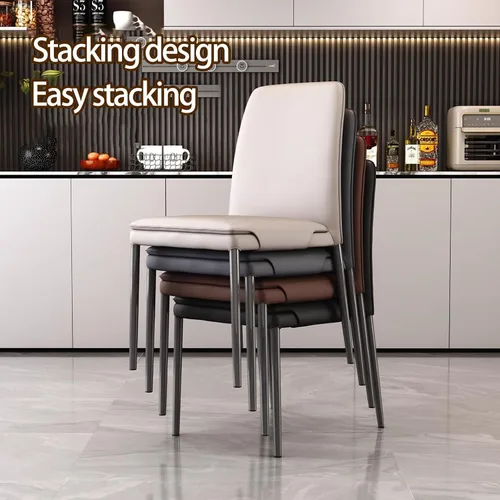 Miniatura 8 de Sillas de cocina de comedor, sillas de comedor con patas de metal, sala de estar, comedores apilables, silla de cocina, silla de comedor al aire