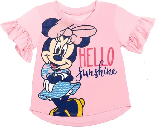Miniatura 2 de Disney Minnie Mouse Princess Frozen Little Mermaid T-Shirt Leggings and Scrunchie 3 Piece Outfit Set Infant to Big Kid
