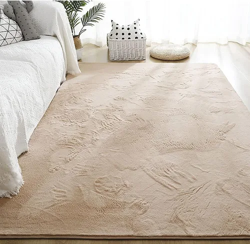 Miniatura 2 de ZZenSmot Alfombra moderna de piel sintética de conejo suave y esponjosa para el suelo, no se desprende, antideslizante, para dormitorio, sala