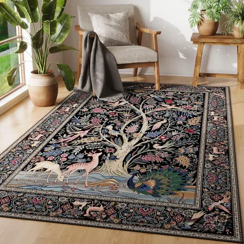 Miniatura 38 de Rugcomf Alfombra de pasillo lavable para cocina 2'6''x8' Alfombra de pasillo para entrada interior floral antideslizante alfombra suave para Azul