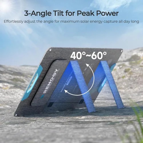 Miniatura 5 de RENOGY REGO Panel solar portátil de 100 W, paneles solares Renogy IP65 impermeables, panel solar plegable de 100 vatios para camping, senderismo