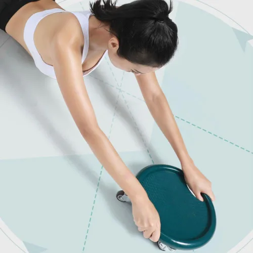 Miniatura 7 de Rueda de rodillo abdominal, equipo de ejercicio abdominal con rodilleras, tabla de rueda abdominal multifuncional para mujer, rotación de 360°