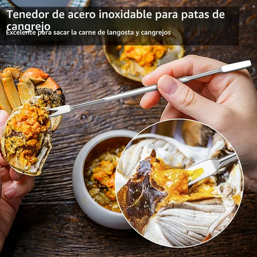 Miniatura 5 de suoundey Juego de herramientas para mariscos con cascanueces de langosta, pinzas de cangrejo de acero inoxidable, tenedor de patas de cangrejo