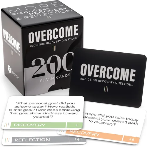 Superar completo - Preguntas de recuperación de adicciones Juego de terapia grupal 200 Cartas - Conversaciones de asesoramiento Rompehielos para el