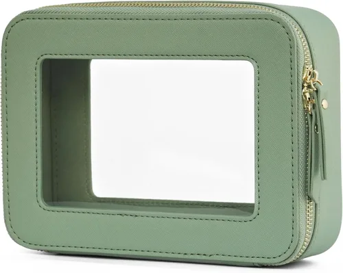 Miniatura 72 de Bolsa de maquillaje transparente Popvibe, estuche de cosméticos de viaje con cremallera, bolsa de aseo transparente con cremallera, organizador Malva
