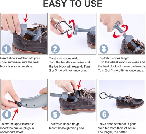 Miniatura 5 de cyrico Ensanchador de zapatos para hombre, ampliador de zapatos de 4 vías, forma de árbol de zapatos para pies anchos