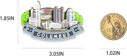 Miniatura 3 de Imán de Colón de los E.E.U.U. Imán del refrigerador de madera 3D hitos de viaje coleccionables recuerdos decoración hecha a mano 2