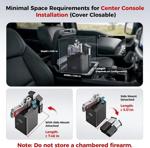 Miniatura 3 de ONNAIS Caja fuerte biométrica para pistola – Caja fuerte para auto y pistola de noche para pistola con bloqueo de gatillo de huellas dactilares
