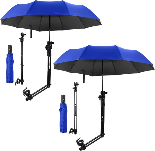 Miniatura 8 de Shinylin 2 paraguas de playa con abrazadera universal ajustable UPF 50+ apertura y cierre automático resistente al viento paraguas de golf portátil
