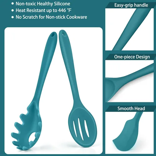 Miniatura 2 de P&P CHEF Juego de utensilios de cocina de silicona, 28 piezas, espátulas para hornear con soporte, resistentes al calor y no tóxico, antiadherente