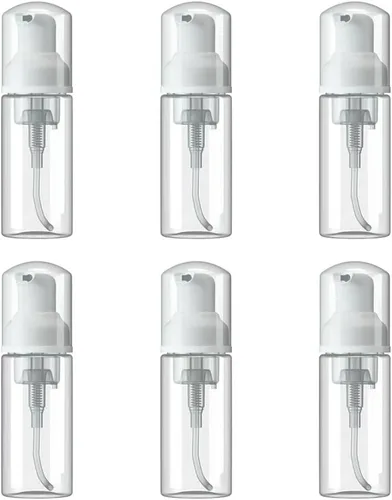 Miniatura 7 de 6 botellas de espuma vacía de 1 onza/1.0 fl oz de tamaño de viaje, botella de plástico para jabón, botellas dispensadoras de desinfectante de manos