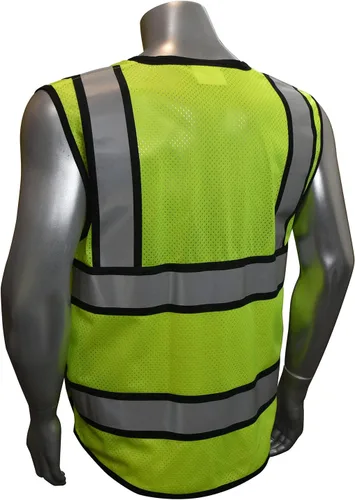 Miniatura 2 de Radians SV65 - Chaleco de seguridad para agrimensores de alta resistencia con cremallera, bolsillo de plan grande, verde de alta visibilidad o Verde