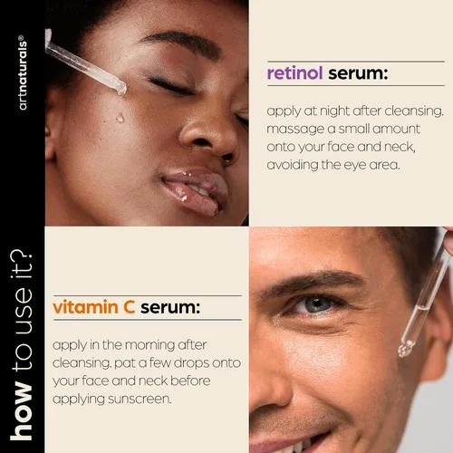 Miniatura 6 de Serum Artnaturals con retinol y vitamina C, orgánico, (2 unidades de 1.0 onzas), juego de regalo, anti arrugas y removedor de ojeras
